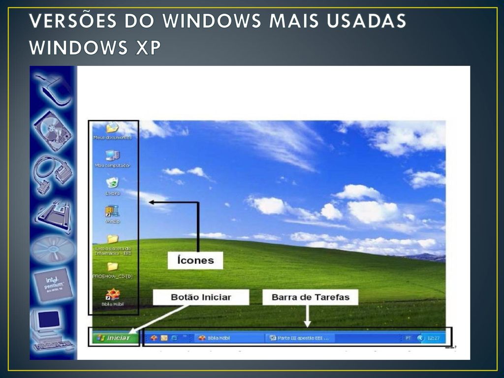 VERSÕES DO WINDOWS MAIS USADAS WINDOWS XP
