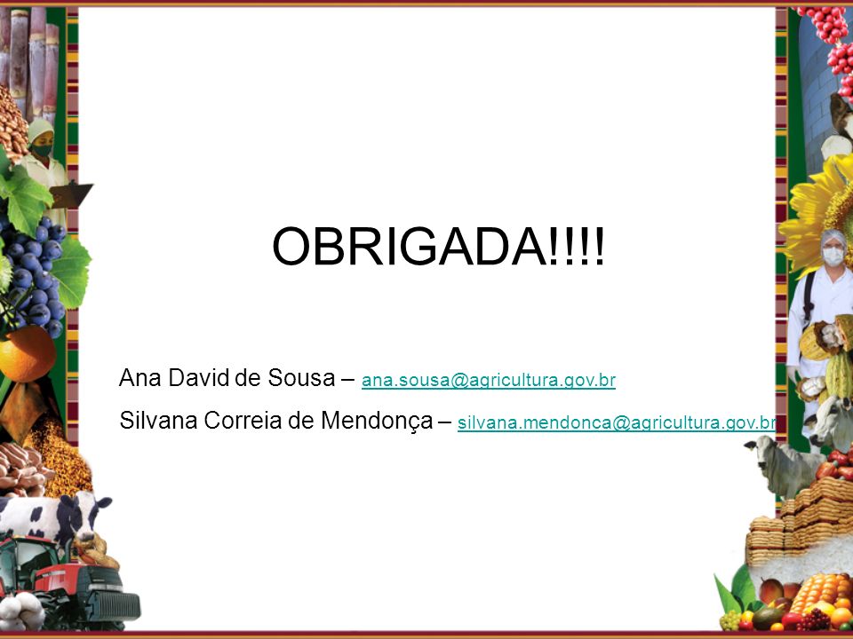 OBRIGADA!!!! Ana David de Sousa –