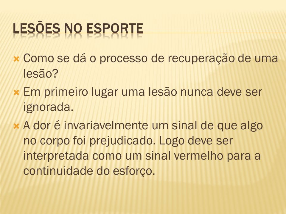 Lesões no esporte Como se dá o processo de recuperação de uma lesão