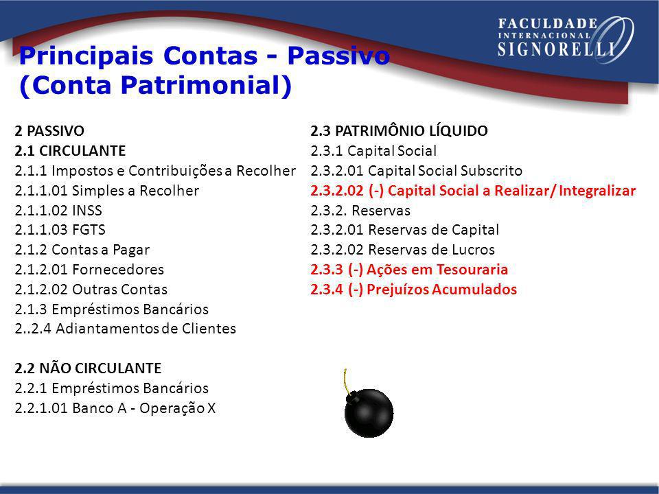 Principais Contas - Passivo (Conta Patrimonial)
