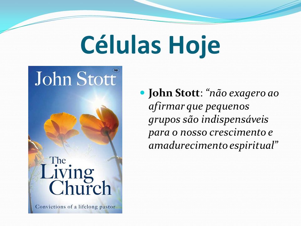 Células Hoje John Stott: não exagero ao afirmar que pequenos grupos são indispensáveis para o nosso crescimento e amadurecimento espiritual