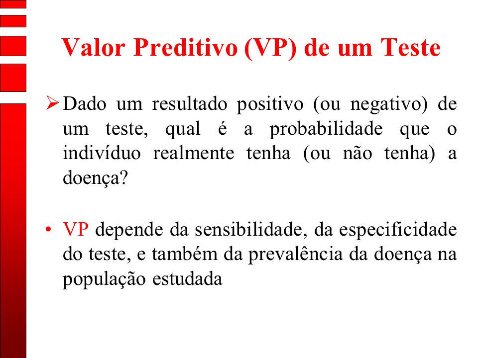 Valor Preditivo (VP) de um Teste