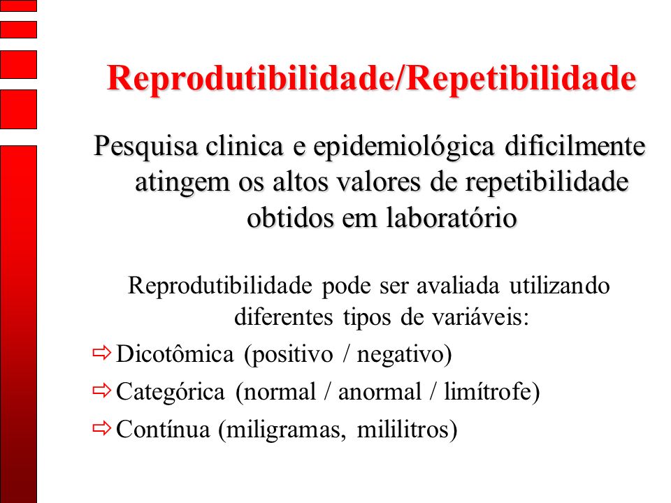 Reprodutibilidade/Repetibilidade