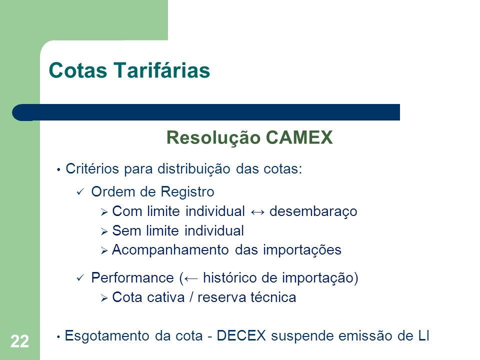 Cotas Tarifárias Resolução CAMEX