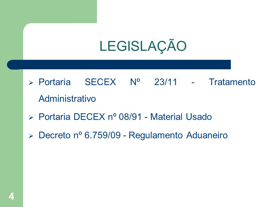 LEGISLAÇÃO Portaria SECEX Nº 23/11 - Tratamento Administrativo