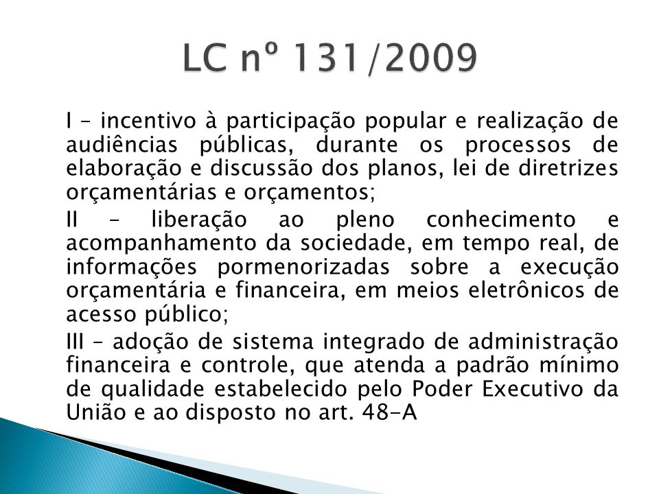 LC nº 131/2009