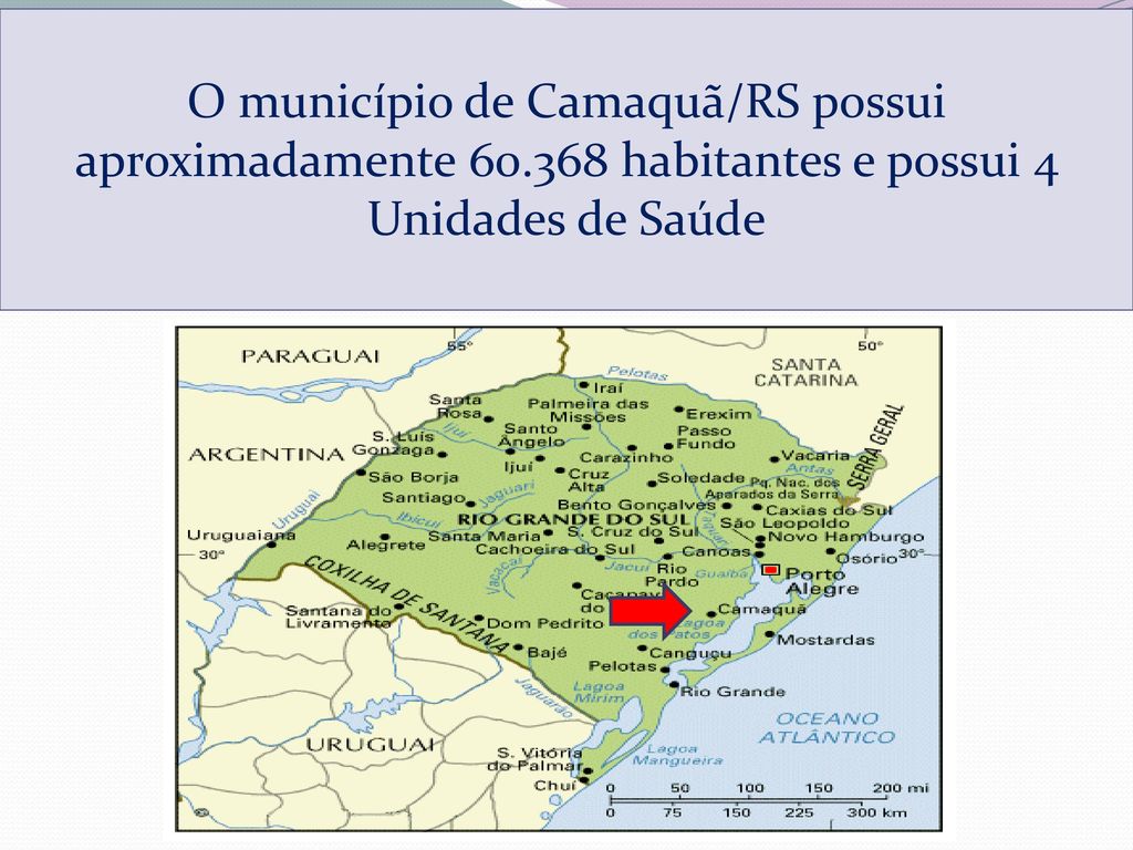 O município de Camaquã/RS possui aproximadamente 60