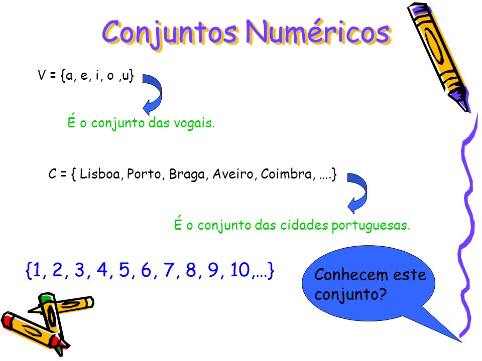 Conjuntos Numéricos {1, 2, 3, 4, 5, 6, 7, 8, 9, 10,…}