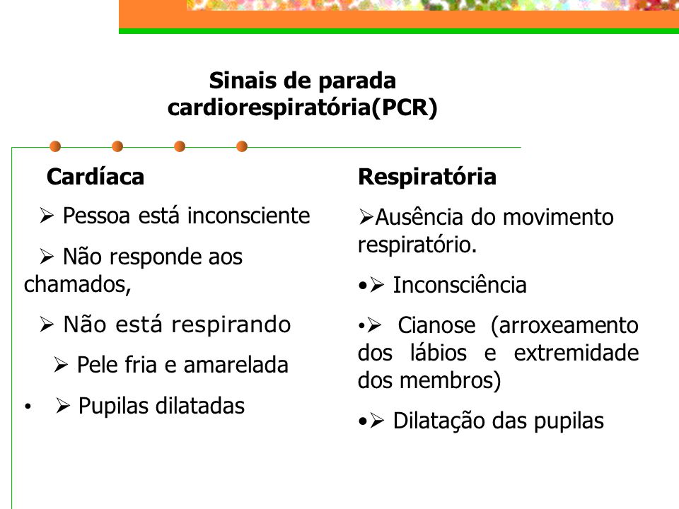 Sinais de parada cardiorespiratória(PCR)