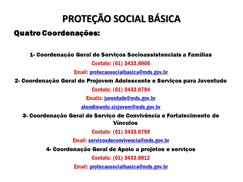 PROTEÇÃO SOCIAL BÁSICA