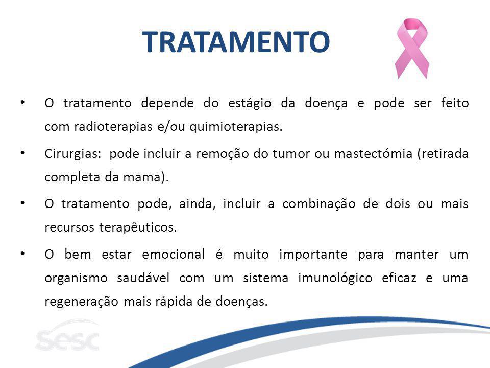 TRATAMENTO O tratamento depende do estágio da doença e pode ser feito com radioterapias e/ou quimioterapias.