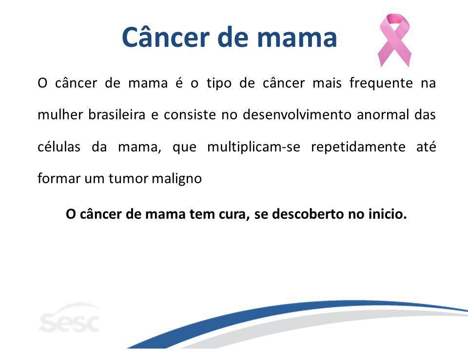 O câncer de mama tem cura, se descoberto no inicio.
