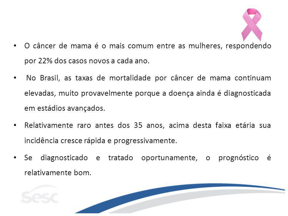 O câncer de mama é o mais comum entre as mulheres, respondendo por 22% dos casos novos a cada ano.