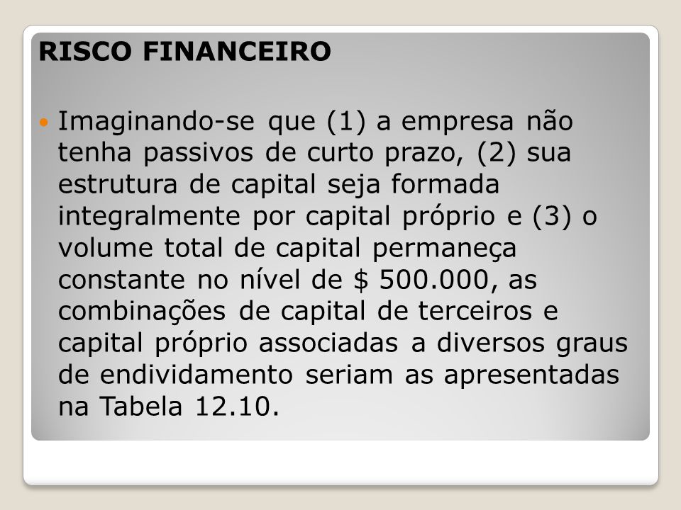RISCO FINANCEIRO