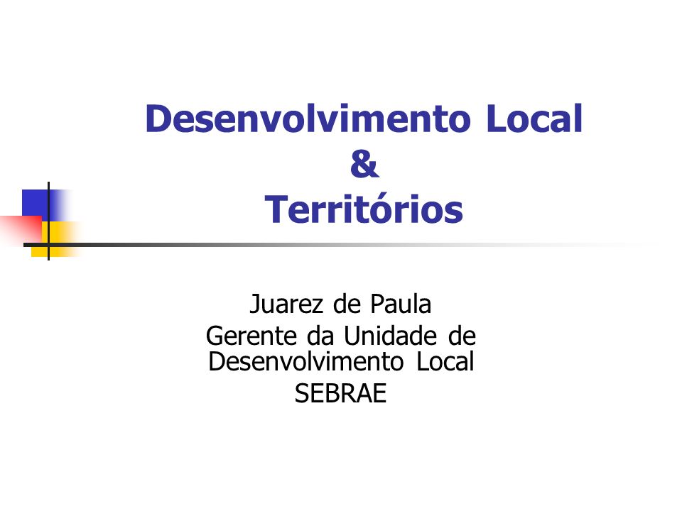 Desenvolvimento Local & Territórios