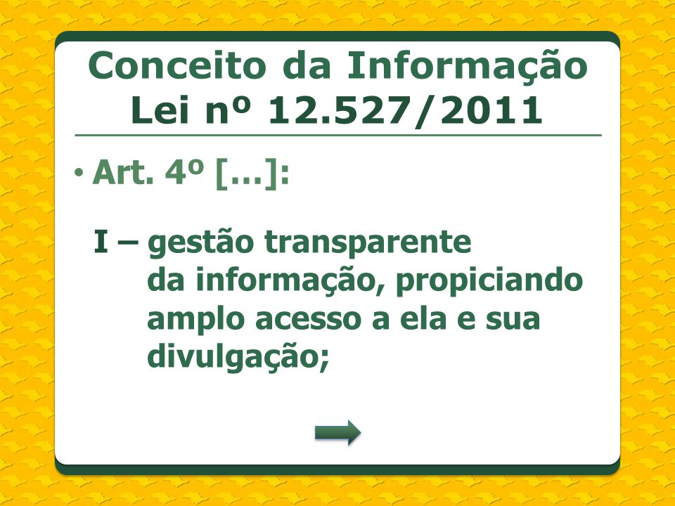 Conceito da Informação Lei nº /2011
