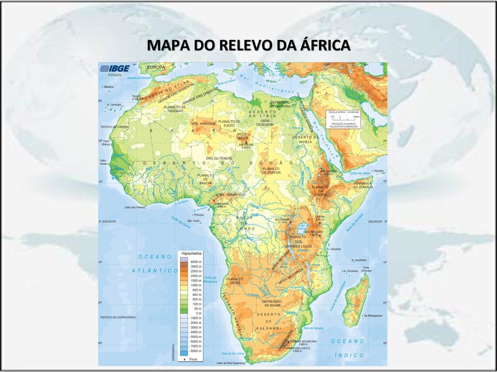 MAPA DO RELEVO DA ÁFRICA