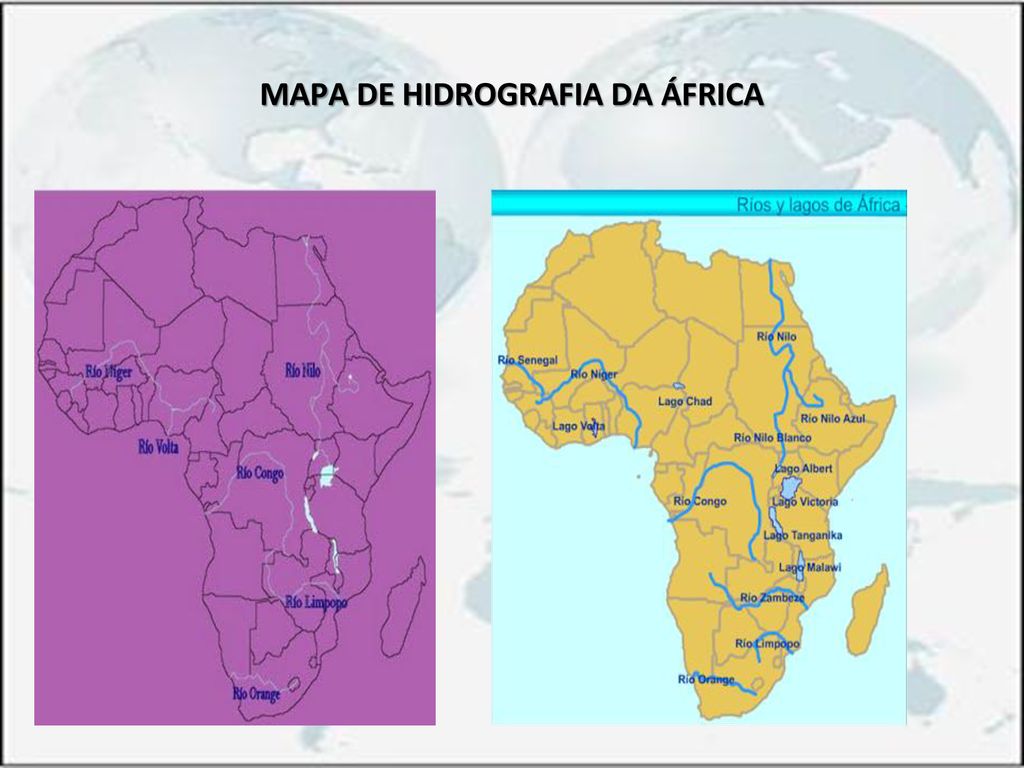 MAPA DE HIDROGRAFIA DA ÁFRICA