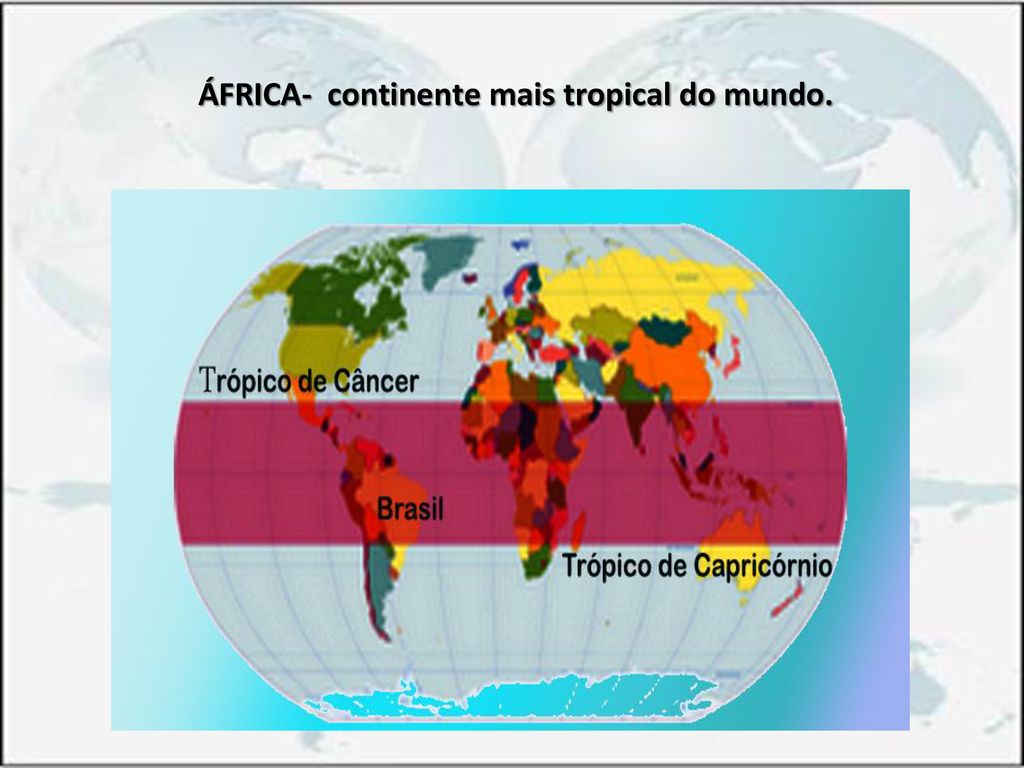 ÁFRICA- continente mais tropical do mundo.