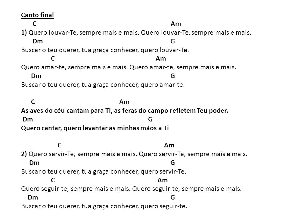 Canto final C Am.