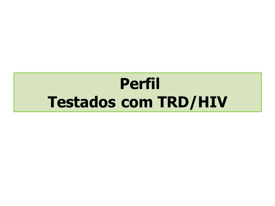 Perfil Testados com TRD/HIV