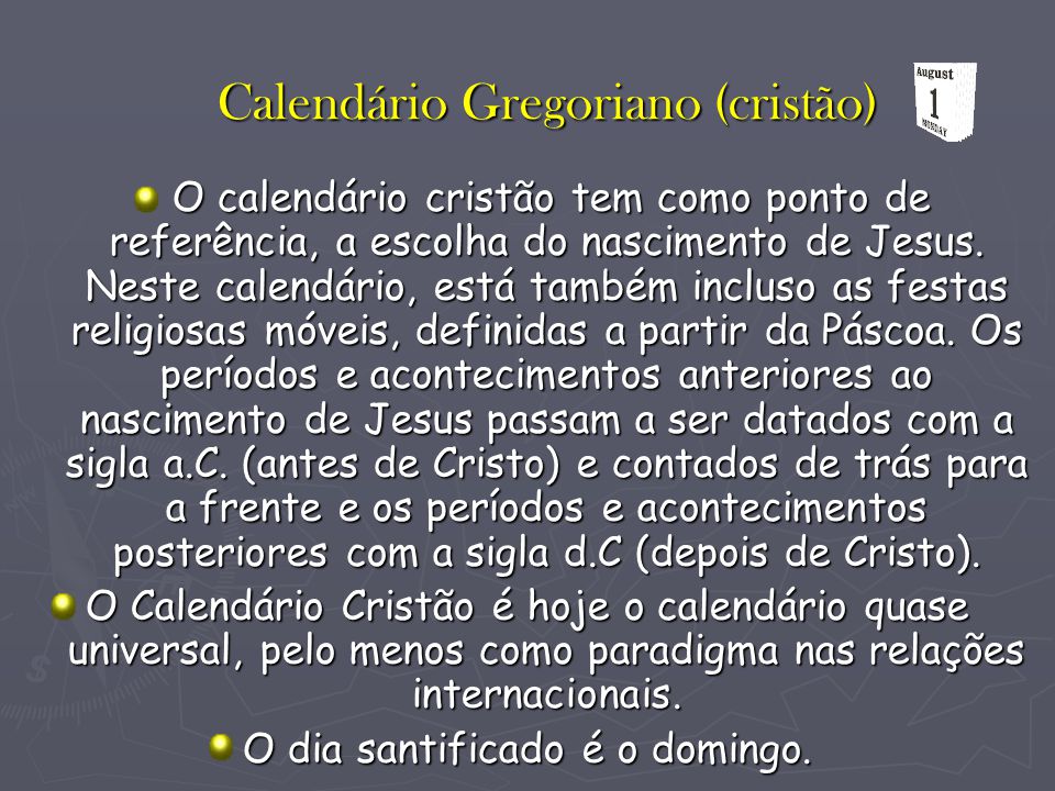 Calendário Gregoriano (cristão)