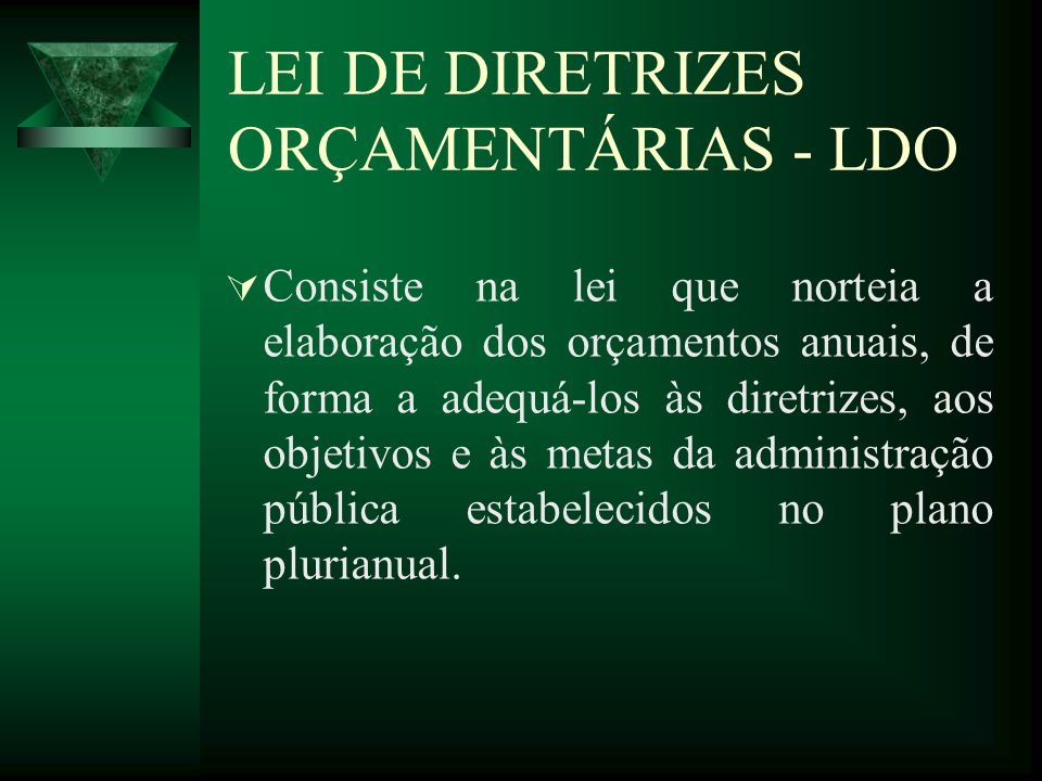 LEI DE DIRETRIZES ORÇAMENTÁRIAS - LDO