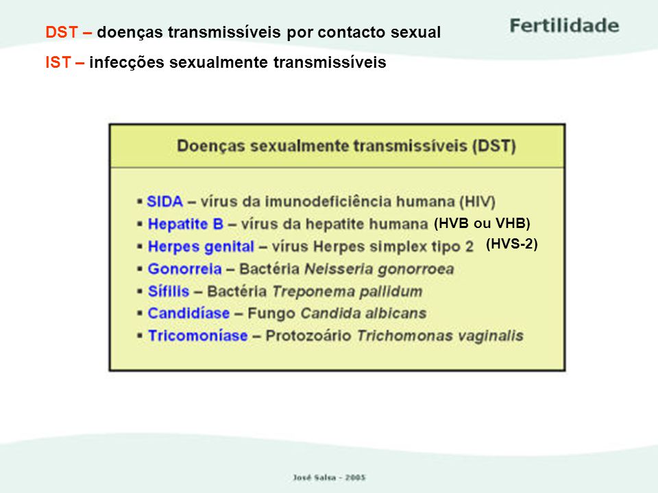 DST – doenças transmissíveis por contacto sexual