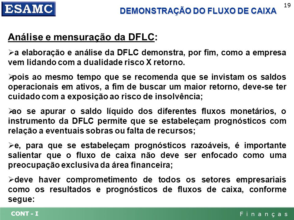Análise e mensuração da DFLC: