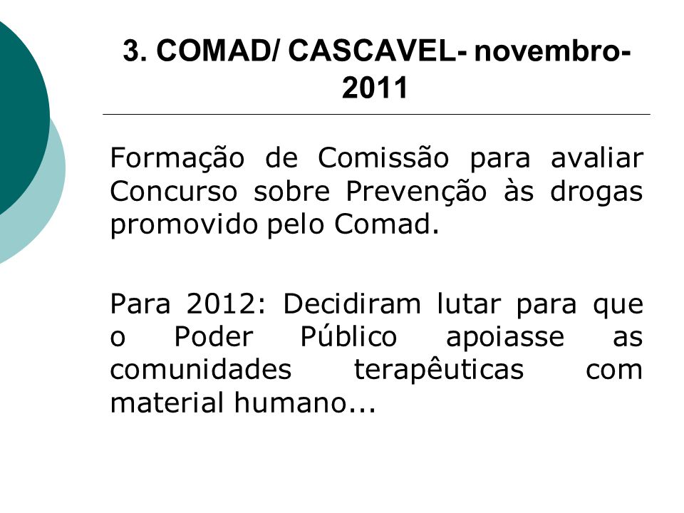 3. COMAD/ CASCAVEL- novembro- 2011