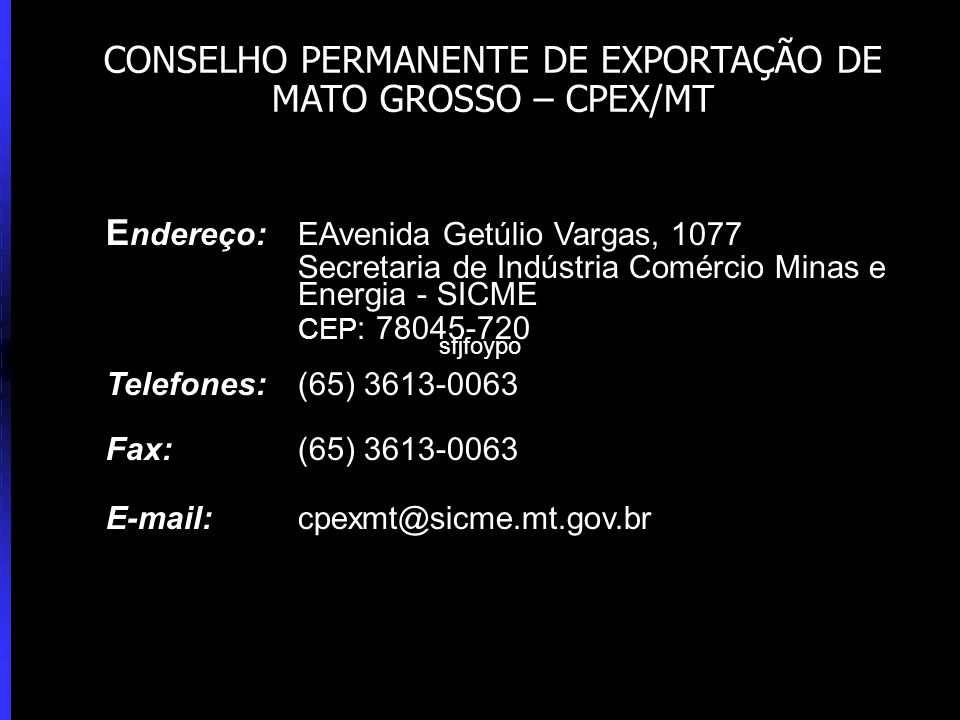 CONSELHO PERMANENTE DE EXPORTAÇÃO DE MATO GROSSO – CPEX/MT