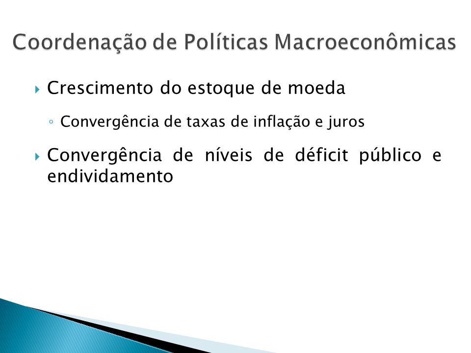 Coordenação de Políticas Macroeconômicas