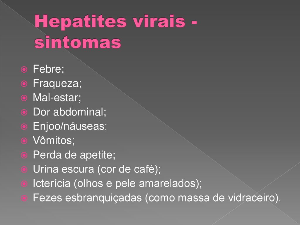 Hepatites virais - sintomas