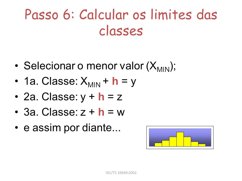 Passo 6: Calcular os limites das classes