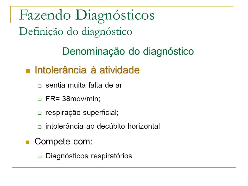 Denominação do diagnóstico