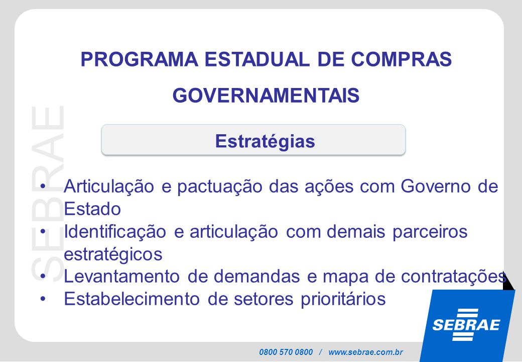 PROGRAMA ESTADUAL DE COMPRAS GOVERNAMENTAIS