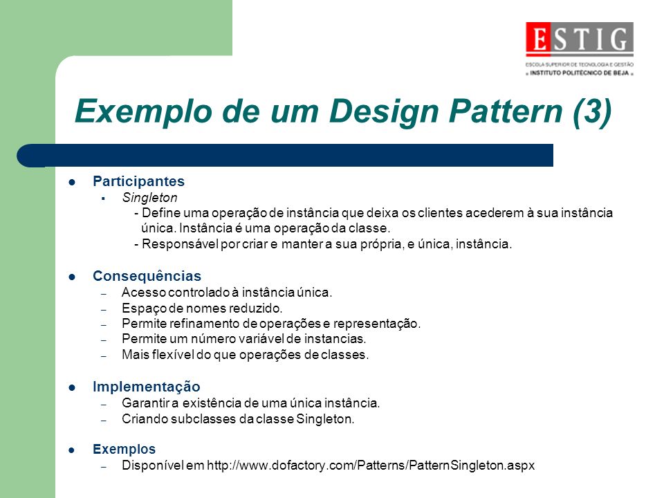 Exemplo de um Design Pattern (3)
