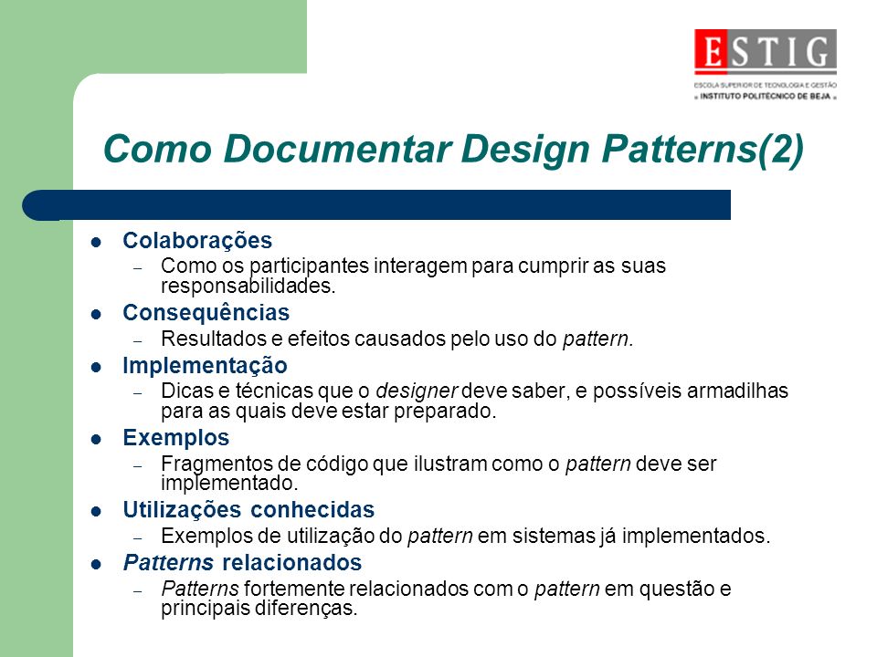Como Documentar Design Patterns(2)
