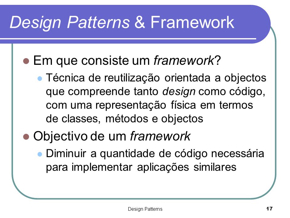 Design Patterns & Framework