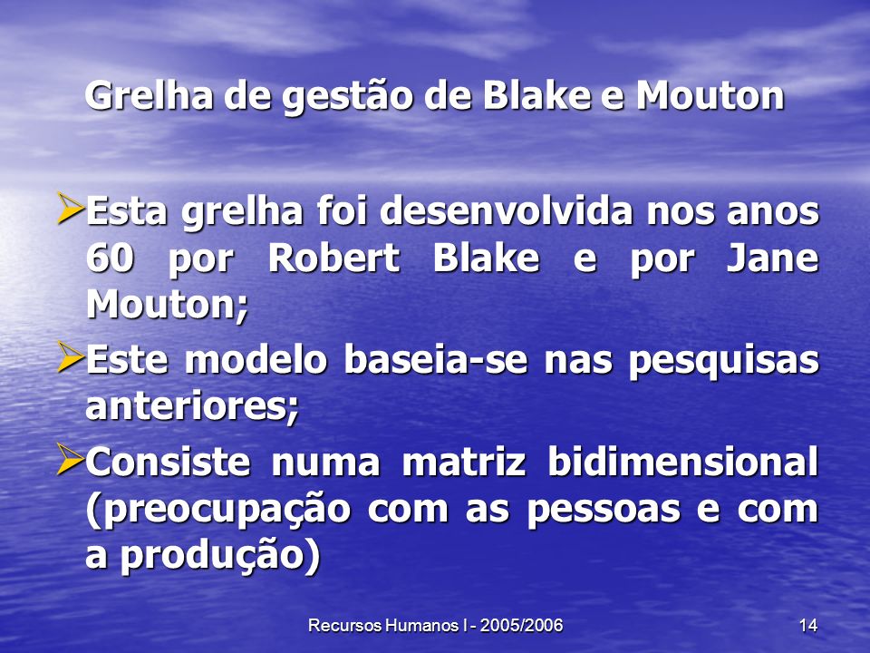 Grelha de gestão de Blake e Mouton