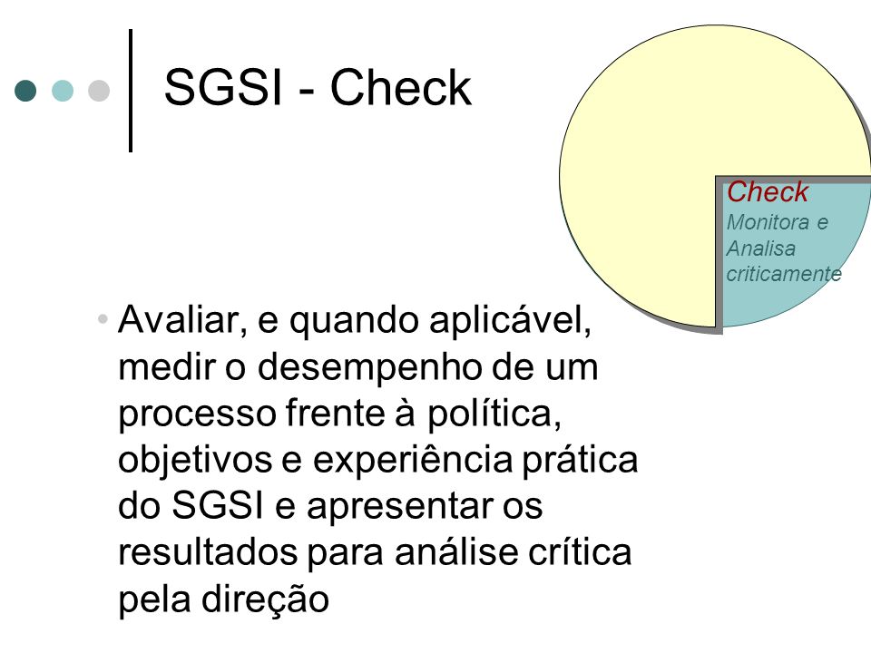Check Monitora e. Analisa. criticamente. SGSI - Check.