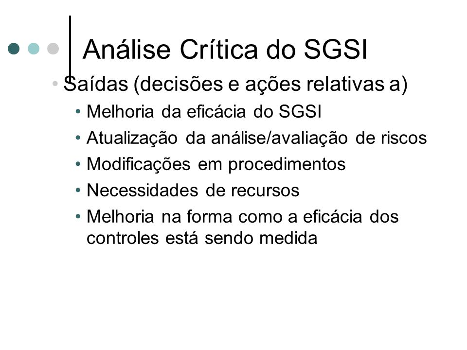 Análise Crítica do SGSI