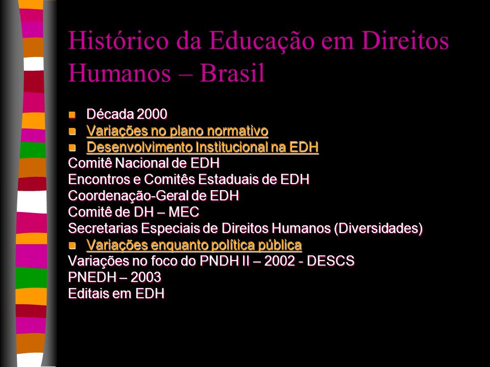 Histórico da Educação em Direitos Humanos – Brasil