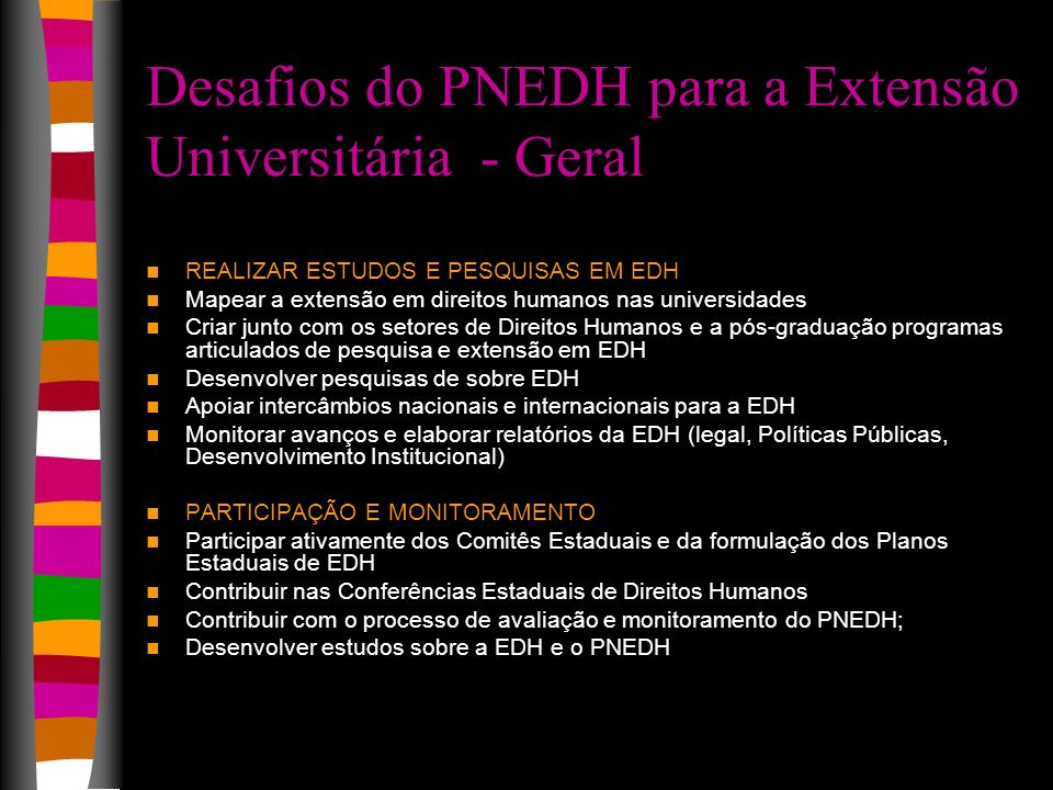 Desafios do PNEDH para a Extensão Universitária - Geral