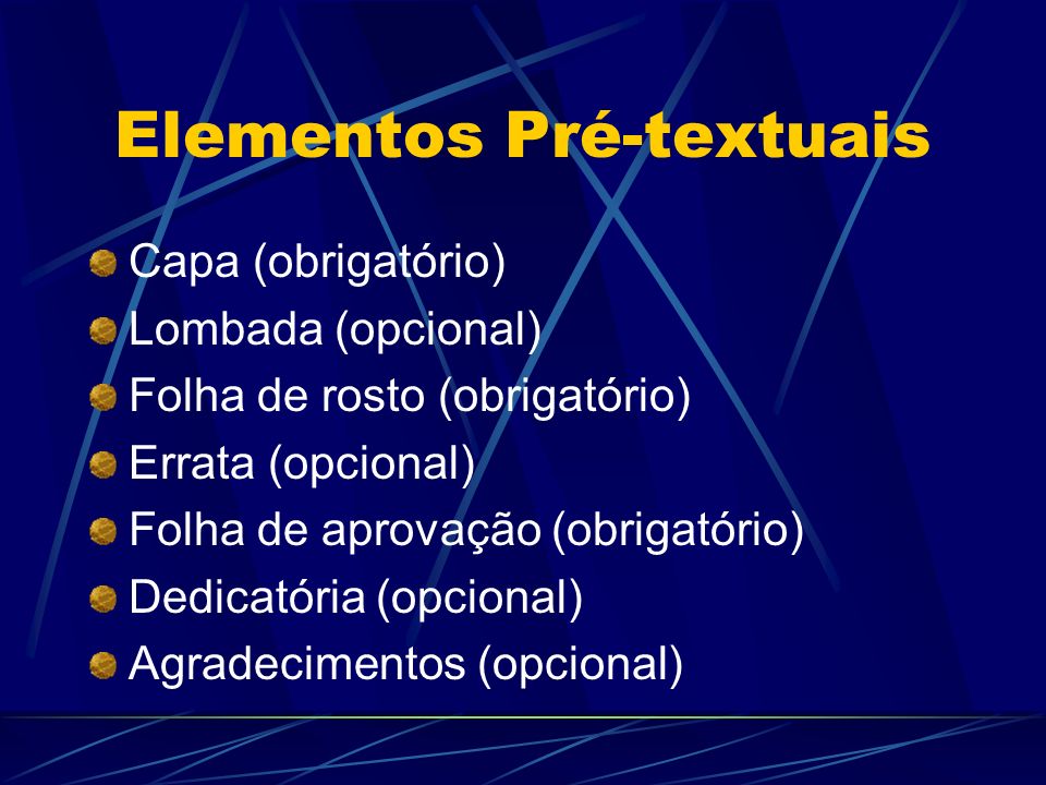 Elementos Pré-textuais