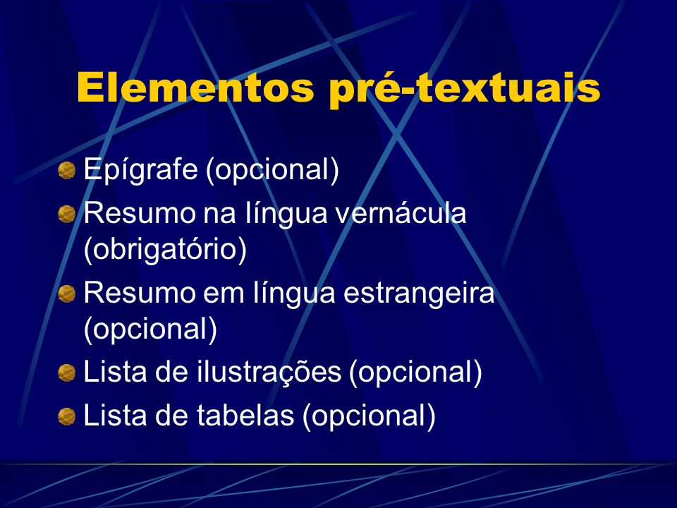 Elementos pré-textuais