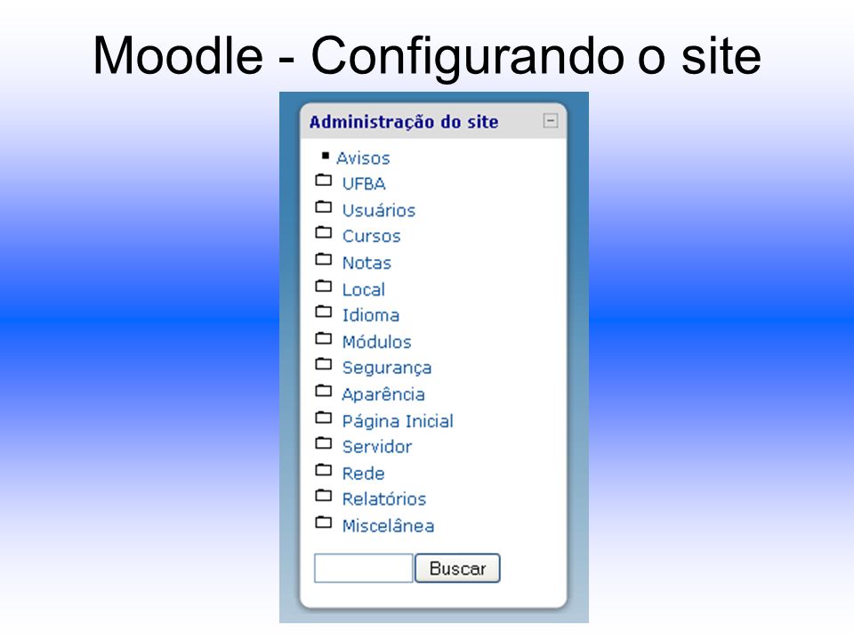 Moodle - Configurando o site