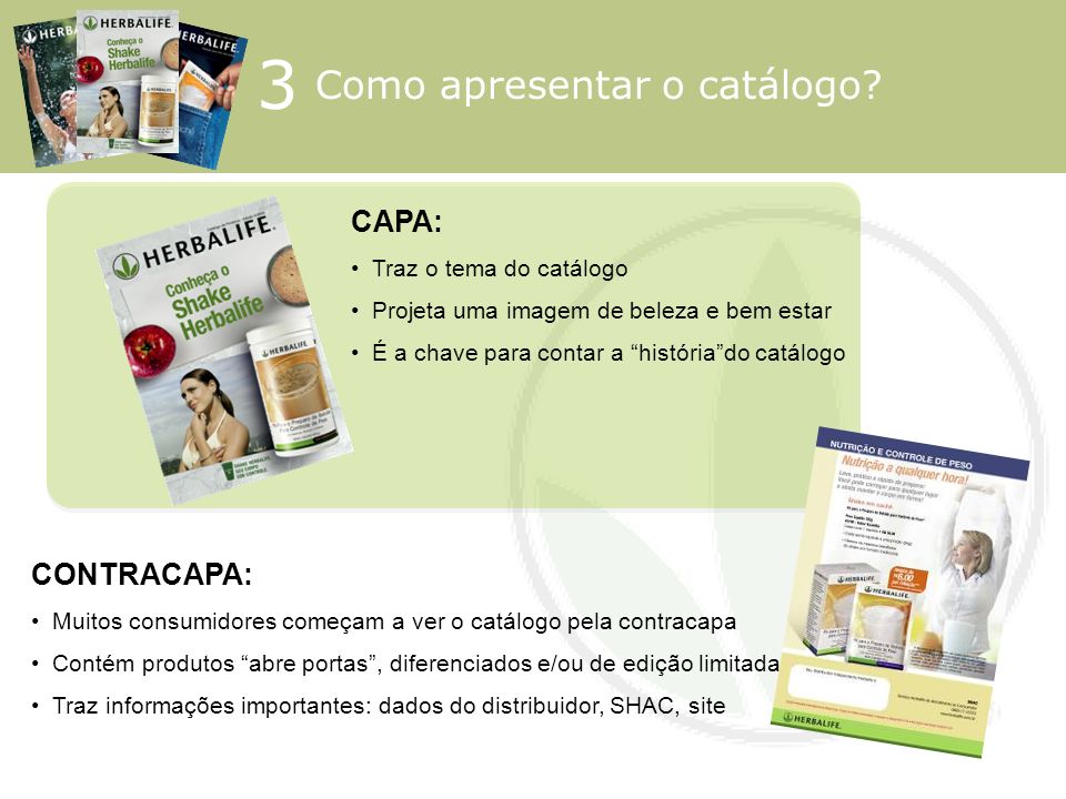 3 Como apresentar o catálogo CAPA: CONTRACAPA: