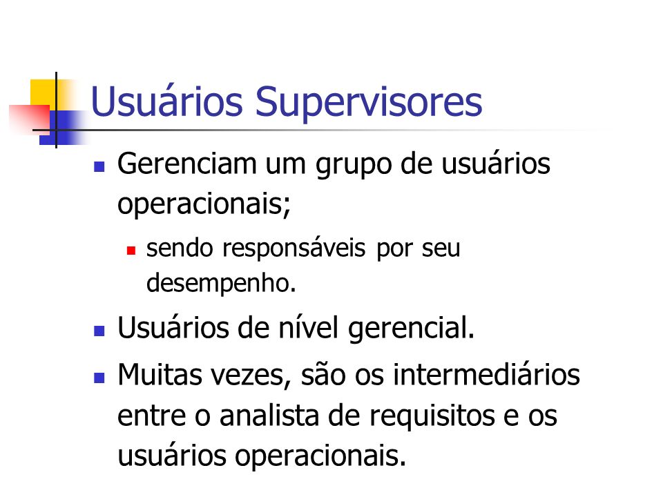 Usuários Supervisores