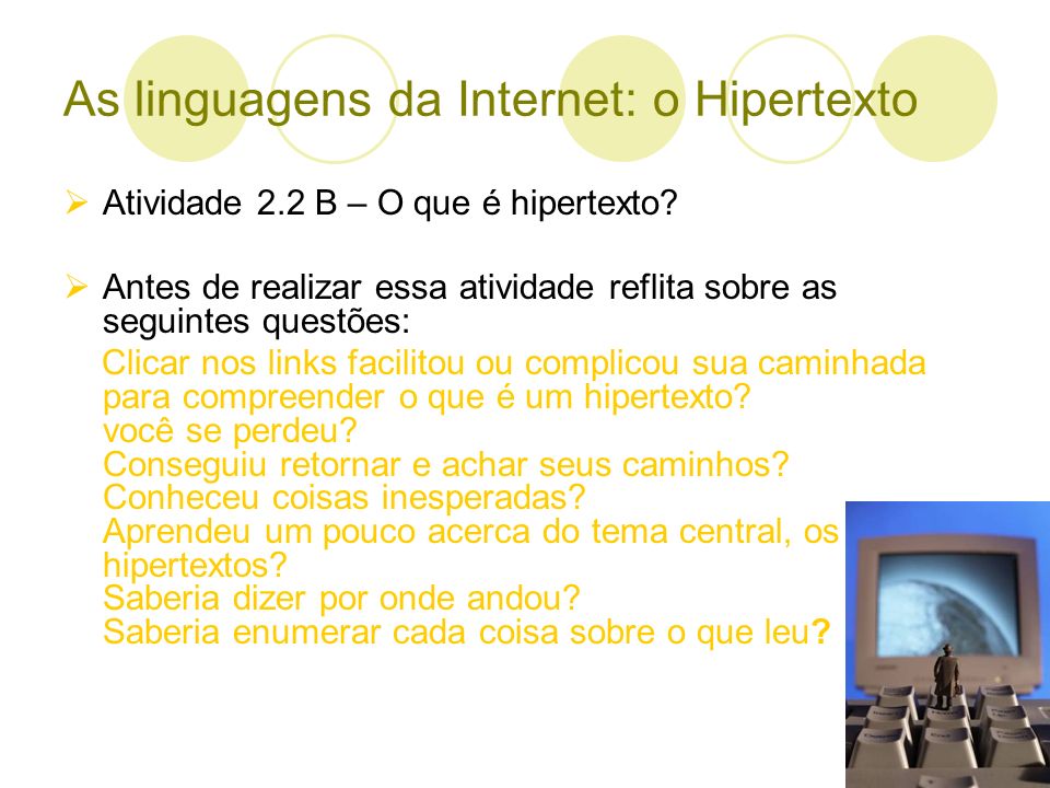 As linguagens da Internet: o Hipertexto
